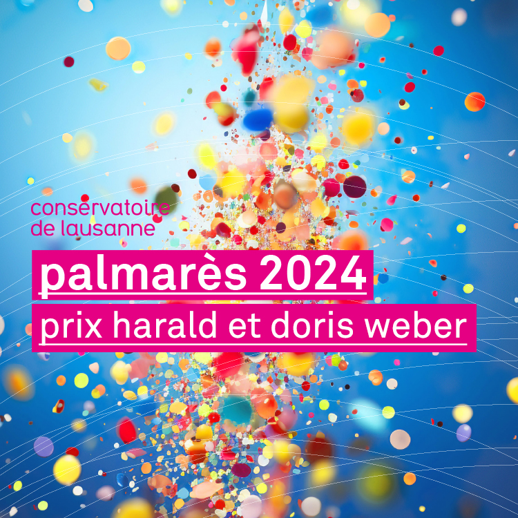 Lors du Palmarès 2024, plusieurs élèves du Conservatoire de Lausanne ont reçu le prix Harald et Doris Weber qui récompense leur parcours et leurs brillants résultats de l’année scolaire.